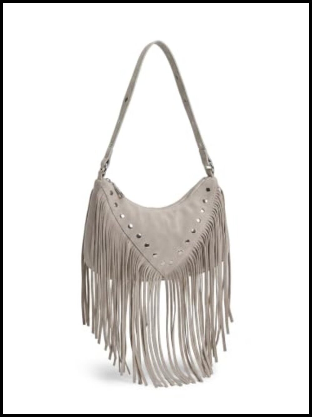 Faux Leather Studded Fringe Tassel Y2K Shoulder Bag Hobo Purse Women